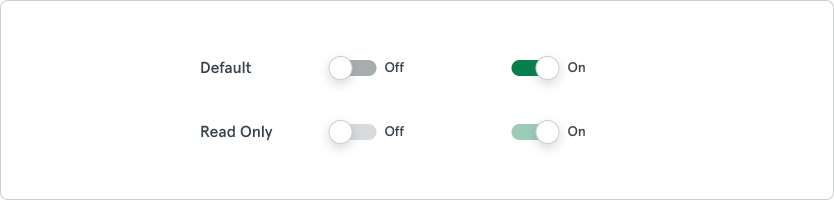 Example of the statuses available for switches